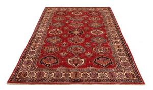 Tappeto Kazak Fine Stilizzato Rosso Beige 143x205 Cm