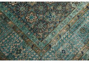 Tappeto Kairo Stilizzato Verde Petrolio Grigio 251x306 Cm