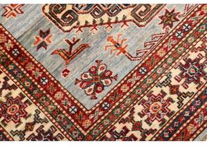 Tappeto Kazak Fine Stilizzato Celeste Rosso Mattone 124x174 Cm