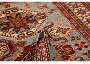 Tappeto Kazak Fine Stilizzato Azzurro Rosso Mattone 125x181 Cm