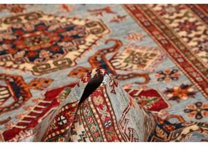 Tappeto Kazak Fine Stilizzato Celeste Rosso Mattone 124x174 Cm