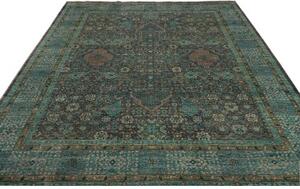 Tappeto Kairo Stilizzato Verde Petrolio Grigio 251x306 Cm