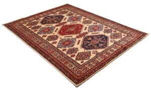 Tappeto Kazak Fine Geometrico Beige Blu 155x202 Cm