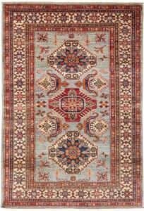 Tappeto Kazak Fine Stilizzato Azzurro Rosso Mattone 125x181 Cm