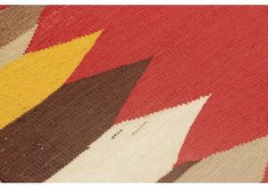 Tappeto Kilim Moderno Geometrico Rosso Beige 100x103 Cm