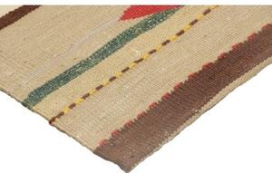 Tappeto Kilim Moderno Geometrico Rosso Beige 100x103 Cm