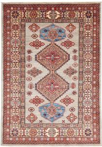 Tappeto Kazak Fine Stilizzato Beige Rosso 149x207 Cm