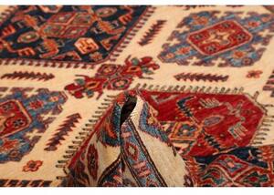 Tappeto Kazak Fine Geometrico Beige Blu 155x202 Cm