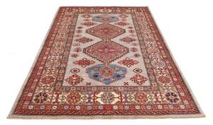 Tappeto Kazak Fine Stilizzato Beige Rosso 149x207 Cm