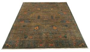 Tappeto Kairo Stilizzato Verde Oliva Blu Petrolio 154x202 Cm