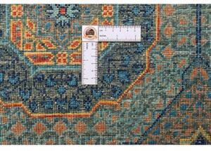 Tappeto Kairo Geometrico Blu Petrolio Ocra Corsia 80x255 Cm