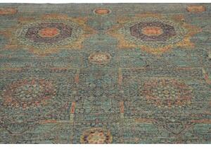 Tappeto Kairo Medaglione Blu Petrolio Arancione 203x299 Cm