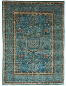 Tappeto Kairo Geometrico Blu Petrolio Ruggine 149x205 Cm