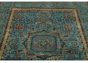 Tappeto Kairo Geometrico Blu Petrolio Ruggine 149x205 Cm
