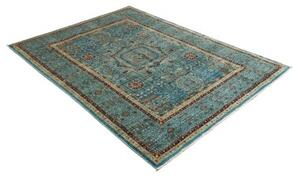 Tappeto Kairo Geometrico Blu Petrolio Ruggine 149x205 Cm