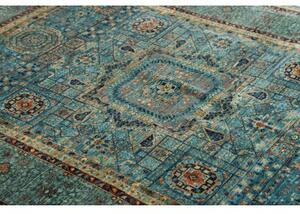Tappeto Kairo Geometrico Blu Petrolio Ruggine 149x205 Cm