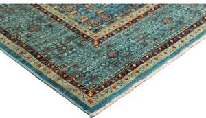 Tappeto Kairo Geometrico Blu Petrolio Ruggine 149x205 Cm