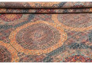 Tappeto Kairo Geometrico Blu Petrolio Mattone 244x306 Cm