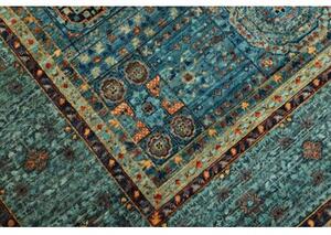 Tappeto Kairo Geometrico Blu Petrolio Ruggine 149x205 Cm