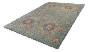 Tappeto Kairo Medaglione Blu Petrolio Arancione 203x299 Cm