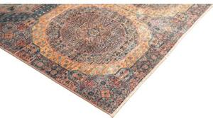 Tappeto Kairo Geometrico Blu Petrolio Mattone 244x306 Cm