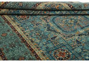 Tappeto Kairo Geometrico Blu Petrolio Ruggine 149x205 Cm