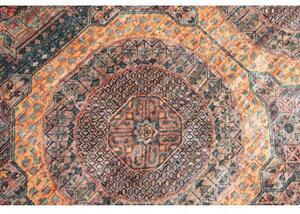 Tappeto Kairo Geometrico Blu Petrolio Mattone 244x306 Cm