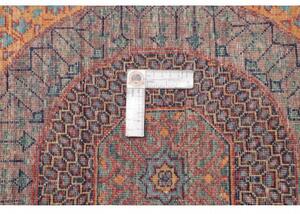 Tappeto Kairo Geometrico Blu Petrolio Mattone 244x306 Cm