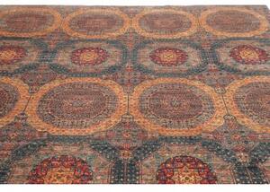 Tappeto Kairo Geometrico Blu Petrolio Mattone 244x306 Cm