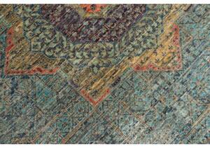 Tappeto Kairo Medaglione Blu Petrolio Arancione 203x299 Cm