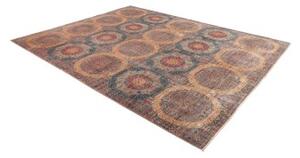 Tappeto Kairo Geometrico Blu Petrolio Mattone 244x306 Cm