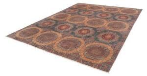 Tappeto Kairo Geometrico Blu Petrolio Mattone 244x306 Cm