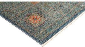 Tappeto Kairo Medaglione Blu Petrolio Arancione 203x299 Cm