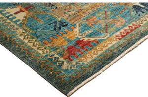 Tappeto Floralia Stilizzato Blu Petrolio Ocra 253x295 Cm