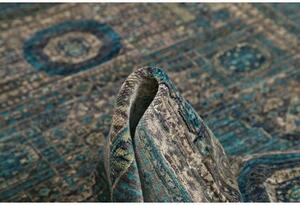 Tappeto Kairo Medaglione Blu Petrolio Grigio Tortora 133x174 Cm