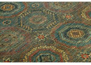 Tappeto Kairo Geometrico Blu Petrolio Rosso Mattone 121x186 Cm