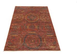 Tappeto Kairo Stilizzato Rosso Mattone Blu Petrolio 96x154 Cm