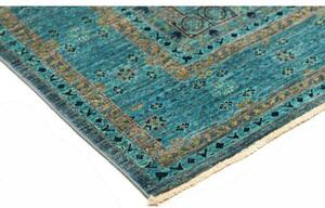 Tappeto Kairo Geometrico Verde Petrolio Ocra 129x186 Cm