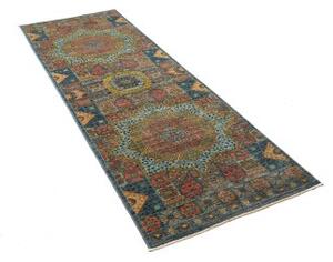 Tappeto Kairo Stilizzato Blu Rosso Mattone Corsia 82x255 Cm