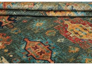 Tappeto Floralia Stilizzato Blu Petrolio Ocra 253x295 Cm