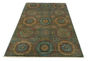 Tappeto Kairo Geometrico Blu Petrolio Rosso Mattone 121x186 Cm
