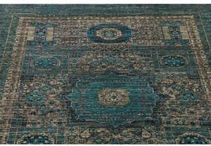 Tappeto Kairo Medaglione Blu Petrolio Grigio Tortora 133x174 Cm