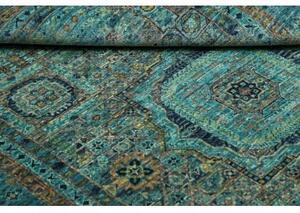 Tappeto Kairo Geometrico Verde Petrolio Ocra 129x186 Cm