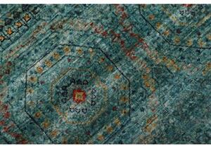 Tappeto Kairo Stilizzato Verde Petrolio Beige Corsia 77x217 Cm