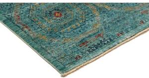 Tappeto Kairo Stilizzato Verde Petrolio Beige Corsia 77x217 Cm