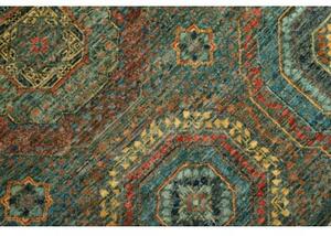 Tappeto Kairo Geometrico Blu Petrolio Rosso Mattone 121x186 Cm