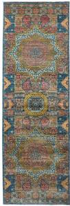 Tappeto Kairo Stilizzato Blu Rosso Mattone Corsia 82x255 Cm