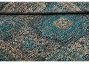 Tappeto Kairo Medaglione Blu Petrolio Grigio Tortora 133x174 Cm