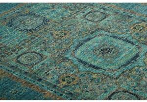 Tappeto Kairo Geometrico Verde Petrolio Ocra 129x186 Cm