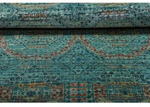 Tappeto Kairo Stilizzato Verde Petrolio Beige Corsia 77x217 Cm